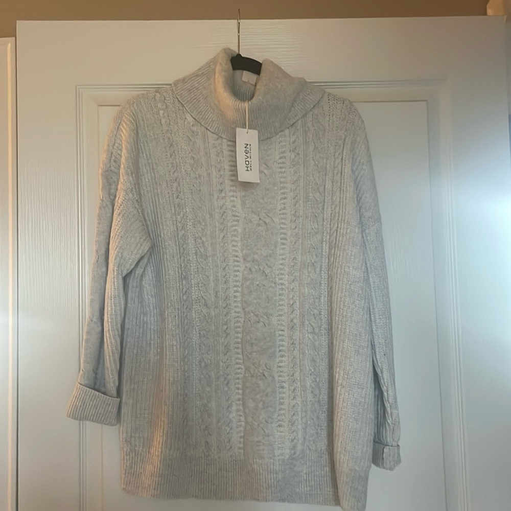 Cowl neck Cable knit sweater